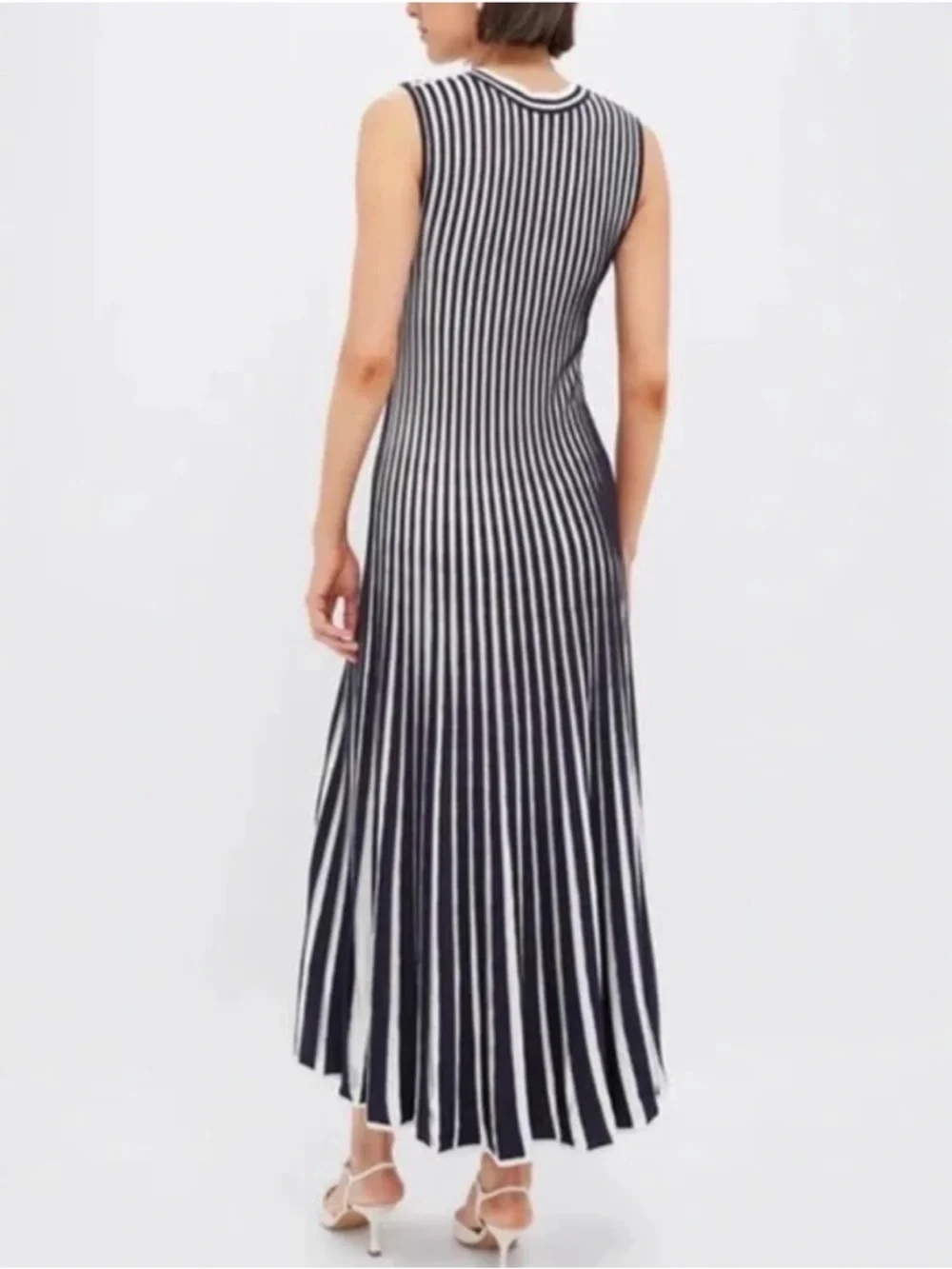 Tuckernuck Navy Blue and White Vertical-Stripe Knit Maxi Dress - Picture 2 of 8